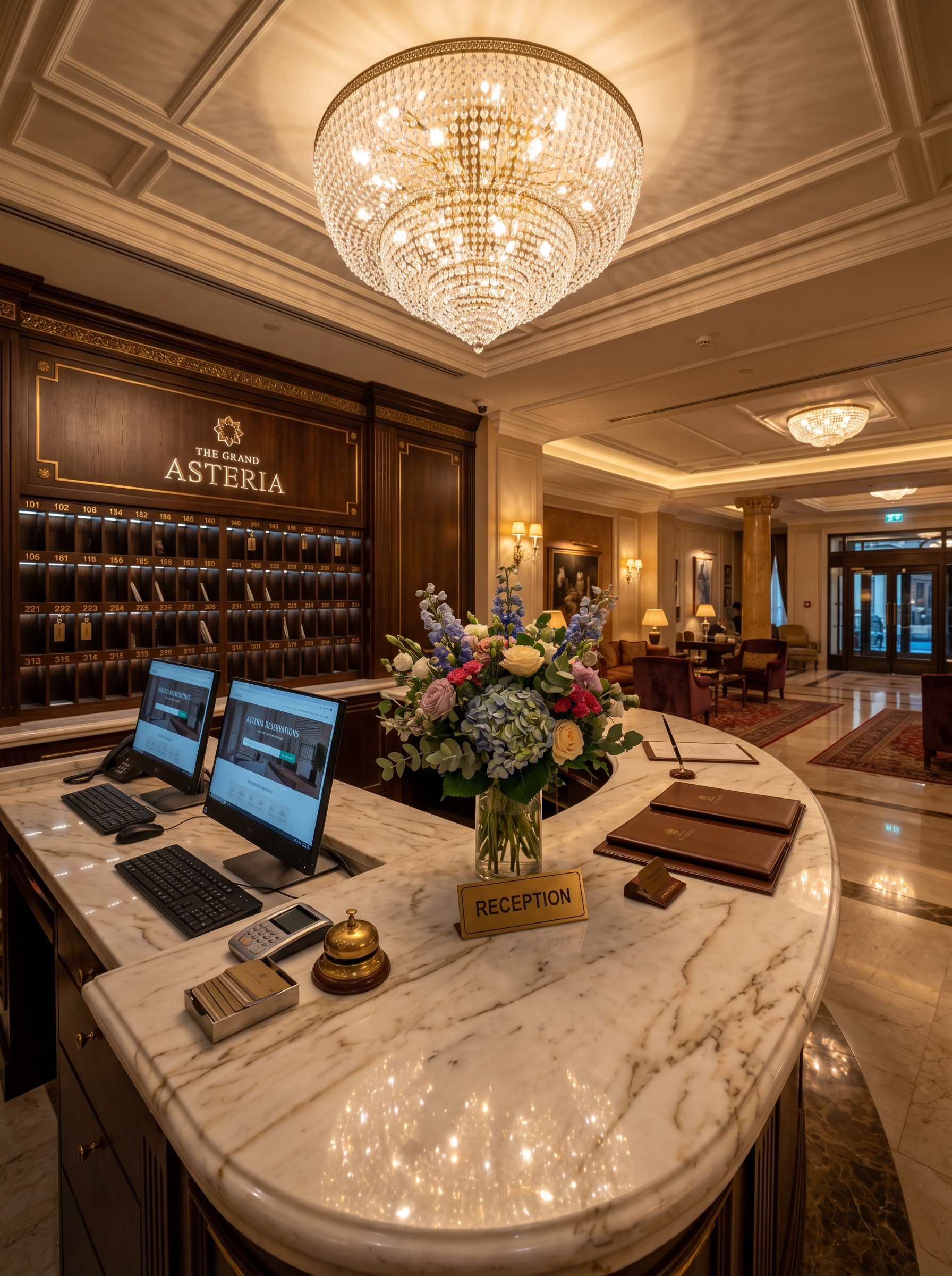 Front desk hotel reception
